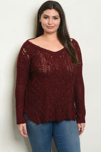 Load image into Gallery viewer, BURGUNDY PLUS SIZE TOP