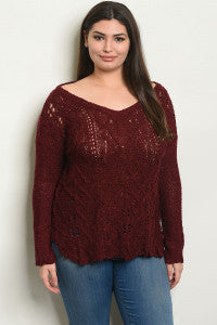 BURGUNDY PLUS SIZE TOP