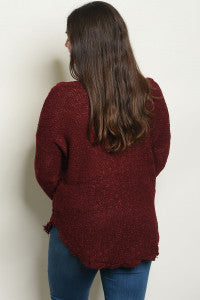 BURGUNDY PLUS SIZE TOP